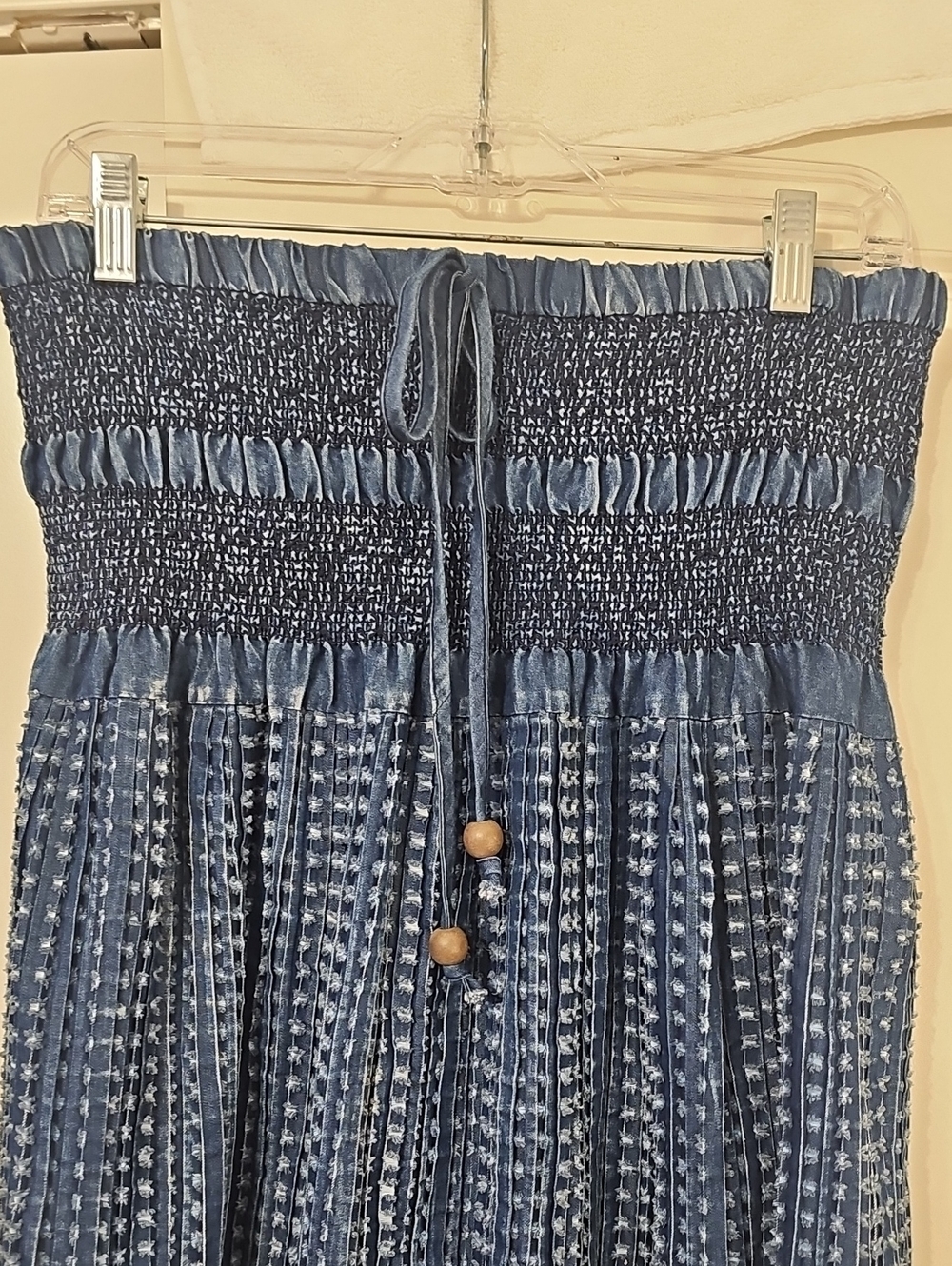 TANTRUM -Navy Demin Skirt with White Brand Tagn - Picture 6 of 10